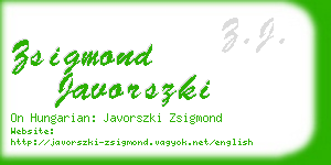 zsigmond javorszki business card